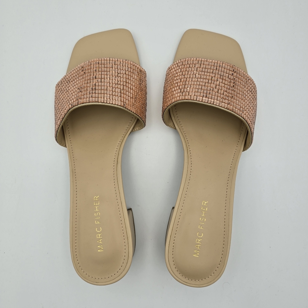 Marc Fisher Casaly Block Heel Slide Sandals, Light Beige/Rose Gold, Women's 8.5M - Picture 11 of 16